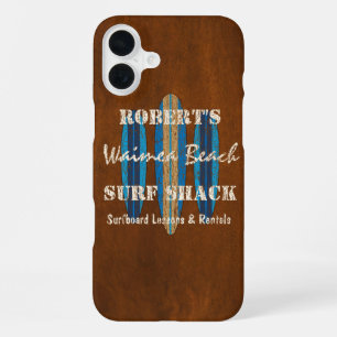 Funda Para iPhone 16 Plus Personaliza el cartel de surf con monograma de tab