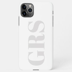 Funda Para iPhone 11Pro Max Personaliza el monograma, letras grises en negrita