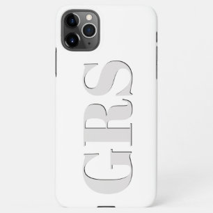 Funda Para iPhone 11Pro Max Personaliza el monograma, letras grises en negrita