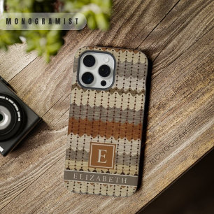 Personalizable Beige Gray Brown Aztec Pattern
