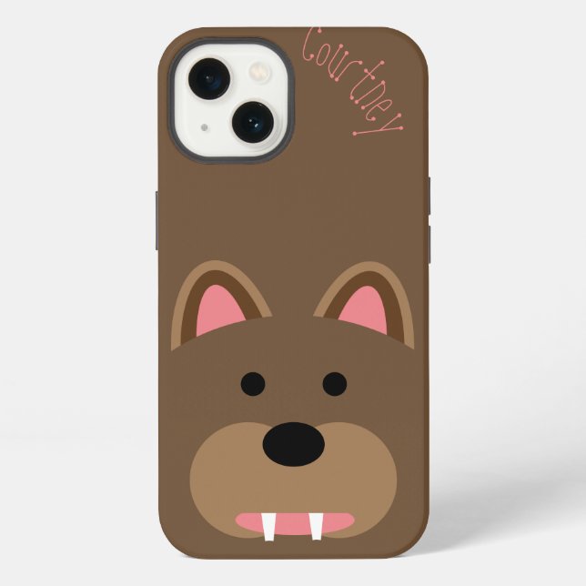 Funda Para iPhone Personalizable Cute Bear Face (Reverso )