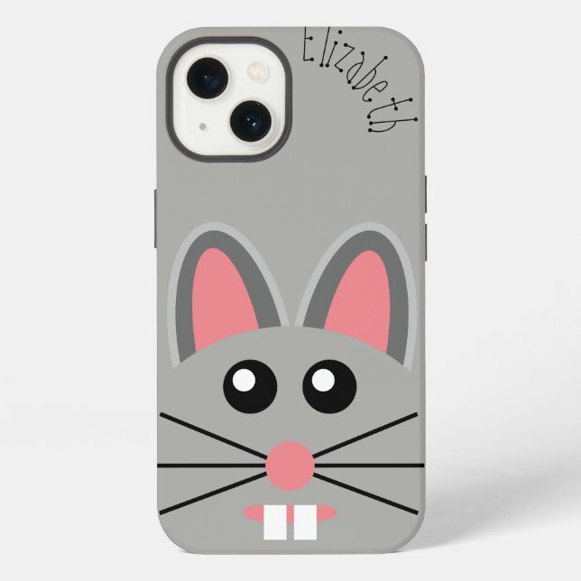 Funda Para iPhone Personalizable Cute Mouse Face (Reverso )