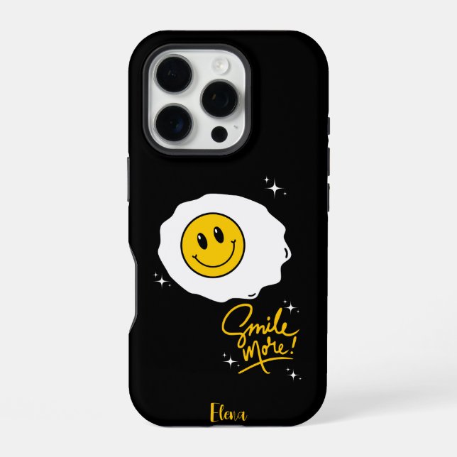 Funda Para iPhone Personalizable de sonrisa lateral soleado (Reverso )
