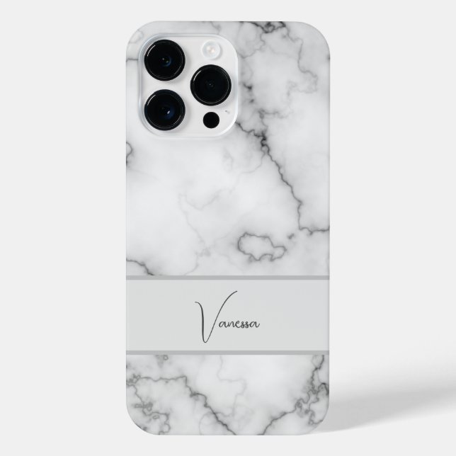 Funda Para iPhone Personalización del patrón de mármol (Reverso)