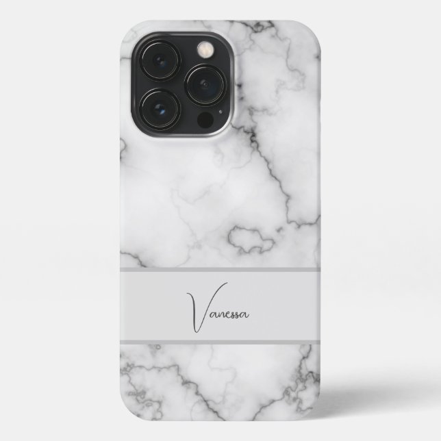Funda Para iPhone Personalización del patrón de mármol (Reverso)