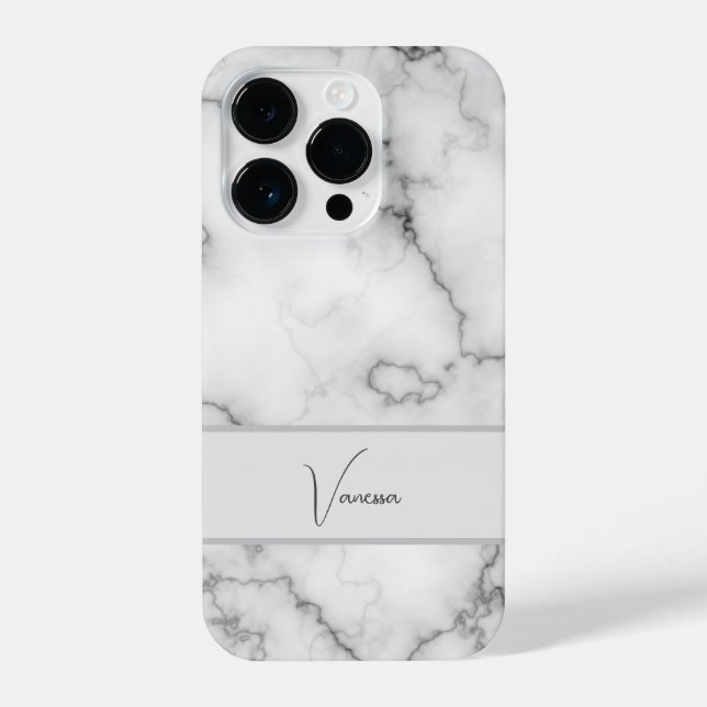 Funda Para iPhone Personalización del patrón de mármol (Reverso )