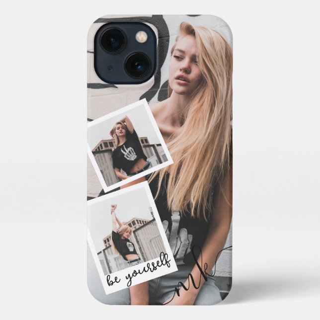 Funda Para iPhone Personalizado 3 Nombre y presupuesto del monograma (Reverso )