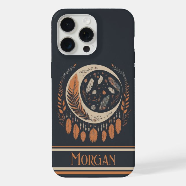 Funda Para iPhone Personalizado Autumn Crescent Dreamcatcher (Reverso )