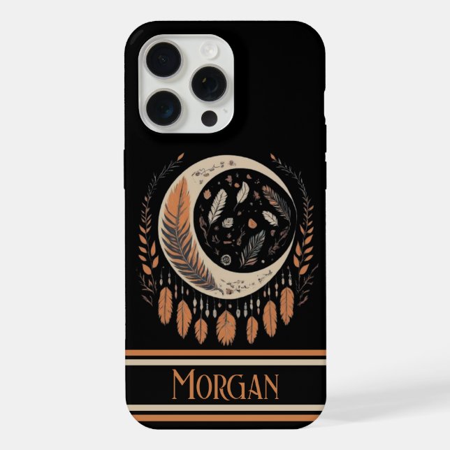 Funda Para iPhone Personalizado Autumn Crescent Dreamcatcher (Reverso )