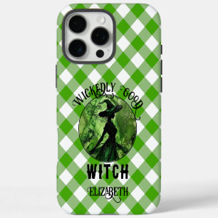 Funda Para iPhone 16 Pro Max Personalizado Bruja Malvada de Verde Gingham