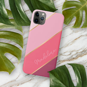Funda Para iPhone 16 Pro Max Personalizado Coral Red Pastel Rubor Bandas de art