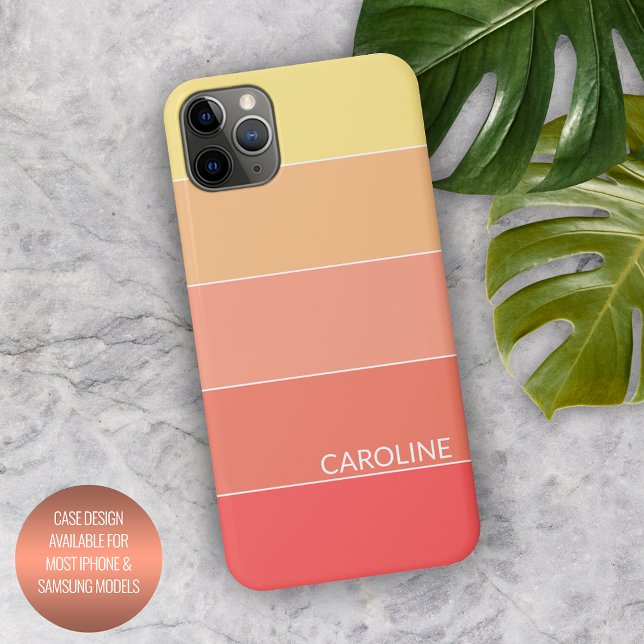 Funda Para iPhone Personalizado Coral Red Peach Naranja Yellow Strip (Subido por el creador)