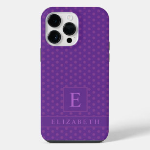 Funda Para iPhone 14 Pro Max Personalizado Dark Deep Blue Lavender Purple Polka