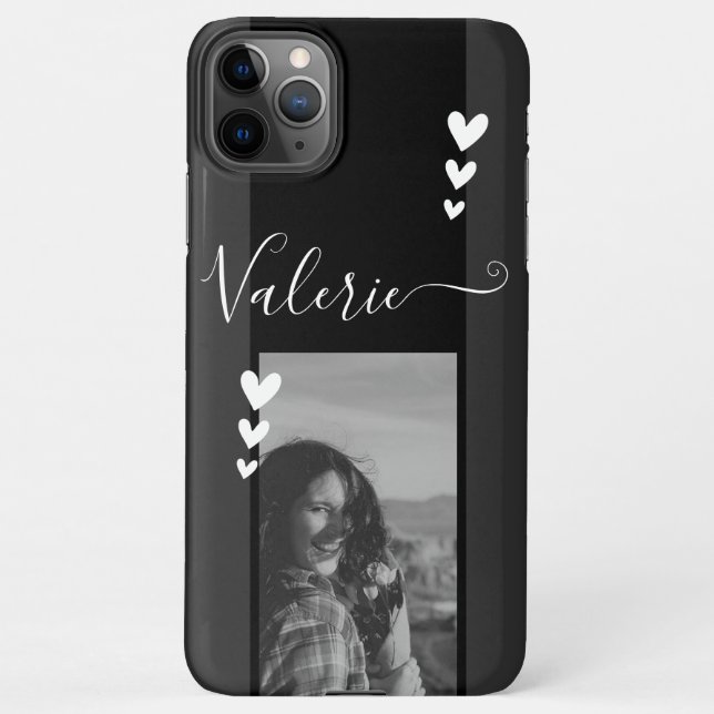 Funda Para iPhone Personalizado de caligrafía de plantilla de fotogr (Reverso)