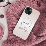 Personalizado de degradado de crema metálica logot<br><div class="desc">Promociona tu negocio con este estuche para iPhone genial,  con fondo crema metálica,  logotipo personalizado y texto. Añade fácilmente tus detalles haciendo clic en la opción "personalizar".</div>