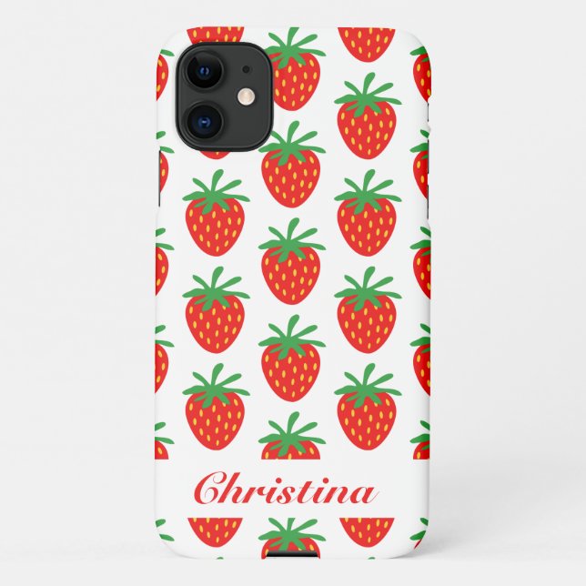 Funda Para iPhone Personalizado de estampado de fresa roja de moda Z (Reverso)