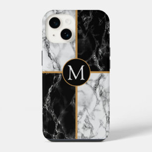 Funda Para iPhone 14 Personalizado de mármol blanco negro tu estuche pa