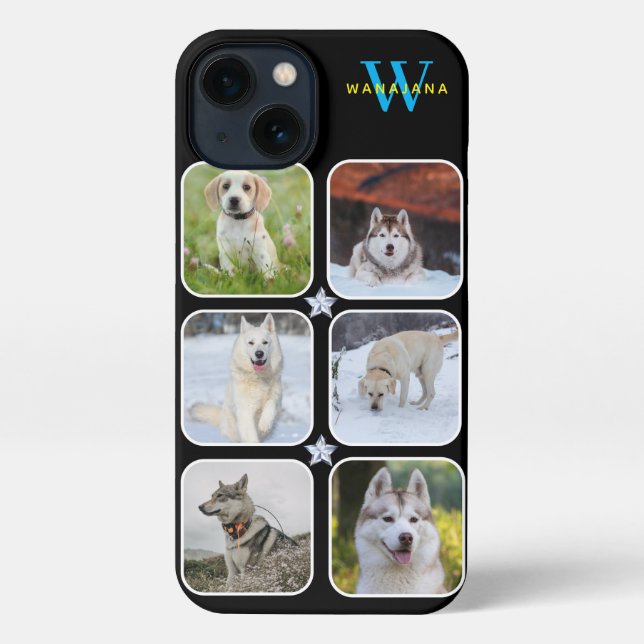 Funda Para iPhone Personalizado de monograma simple foto de perro Ap (Reverso )