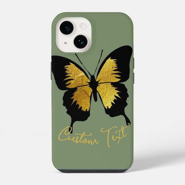 FUNDA PARA iPhone PERSONALIZADO DE TEXTO DE SCRIPT DE MARIPO DE MARC (Reverso )