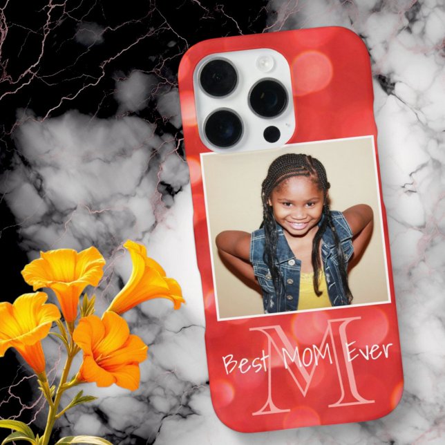 Funda Para iPhone Personalizado Foto Monograma Añadir su nombre Purp (Custom photo phone case monogram and name template)