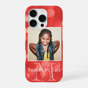 Funda Para iPhone 16 Pro Personalizado Foto Monograma Añadir su nombre Purp