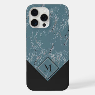 Personalizado gris azul teal negro marmoleado