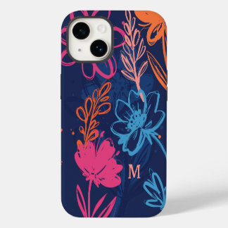 Funda Para iPhone 14 Personalizado Guay Floral Boho Colorful Monograma