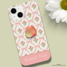 Funda Para iPhone 14 Personalizado hermosa florida fondo rosa moderno