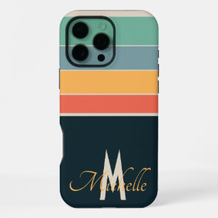 Funda Para iPhone 16 Pro Max personalizado inicial de estampado vintage de 80 s