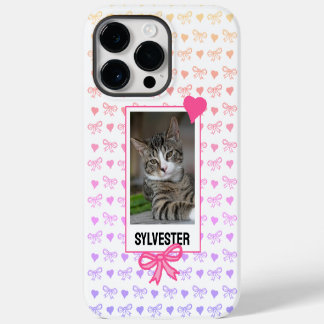 Funda Para iPhone 14 Pro Max Personalizado Mascota retrato lindo Cinta rosa fot