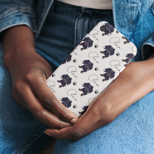 Funda Para iPhone Personalizado Mascota Retrato y Script Nombre Pet  (Customize this phone case with your pet! )