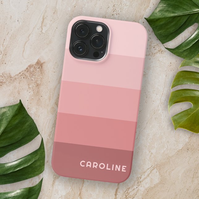 Funda Para iPhone Personalizado Mauve Taupe Peach Rubor Rayas rosada (Subido por el creador)