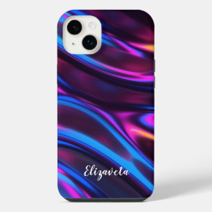 Funda Para iPhone 14 Plus Personalizado Moderno Falso Irisado con Nombre 