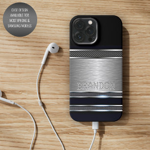Funda Para iPhone 13 Pro Max Personalizado Moderno Faux Shiny Metalizado Stripe