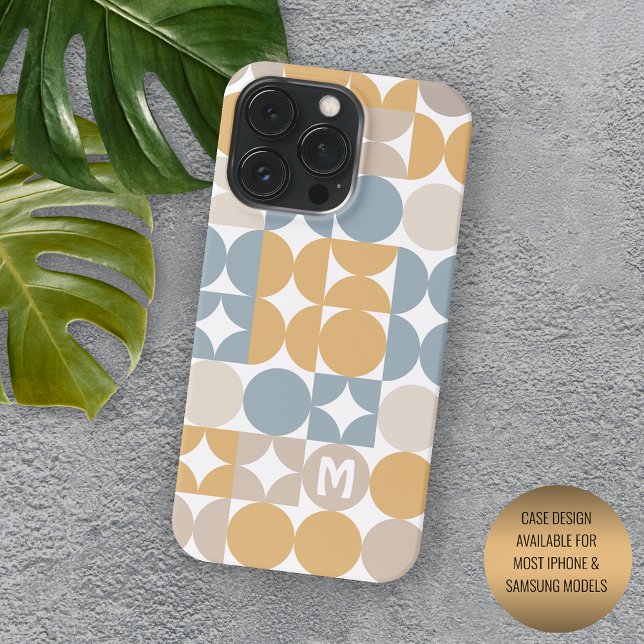 Funda Para iPhone Personalizado Mustard Taupe Patrón de arte retro a (Subido por el creador)