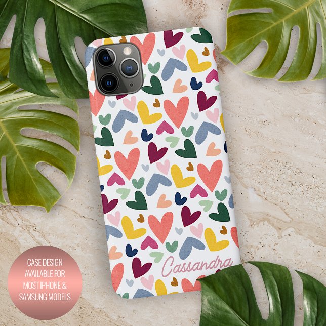 Funda Para iPhone Personalizado Naranja Mint Green Pink Blue Heart P (Subido por el creador)