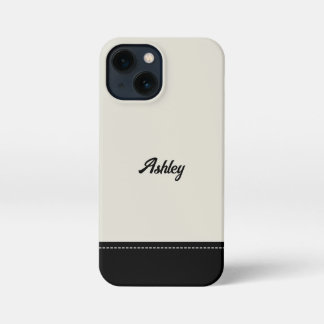 Funda Para iPhone 13 Mini Personalizado negro beige elegante con estilo prep