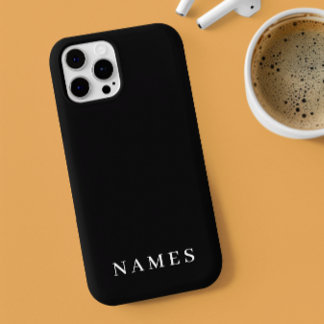 Funda Para iPhone 11Pro Personalizado negro simple Añadir su nombre elegan