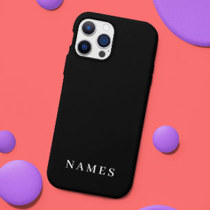 Funda Para iPhone 11Pro Max Personalizado negro simple Añadir su nombre elegan