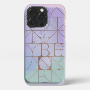 Funda Para iPhone 13 Pro Personalizado Pastel Geométrico Marble Iniciales T