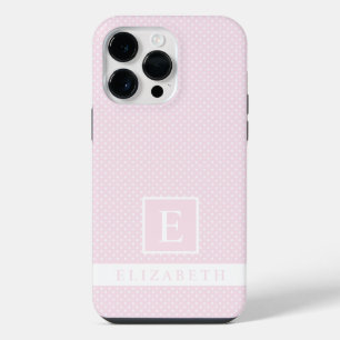 Funda Para iPhone 14 Pro Max Personalizado Pastel pálido suave Bebé Polka blanc