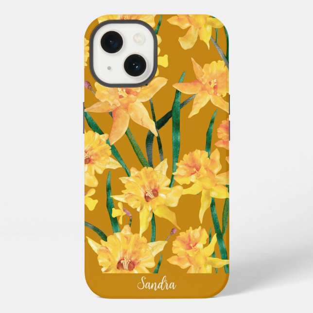 Funda Para iPhone Personalizado Patrón de Daffodil (Reverso )