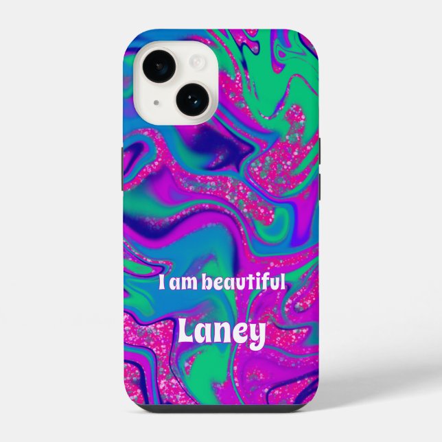 Funda Para iPhone Personalizado personalizado Guay Groovy Wavy rosa  (Reverso )