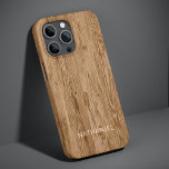 Funda Para iPhone 13 Pro Personalizado Rustic Tan Brown Color Faux Woodgrai<br><div class="desc">Funda de telefonía celular de color marrón marrón marrón contemporáneo para el diseño de textura de grano de madera. Con espacio para personalizar con el nombre, el monograma o las iniciales de su elección. Hermosa, moderna y fresca cubierta para el experto en tendencias y amante del arte, amante de las...</div>