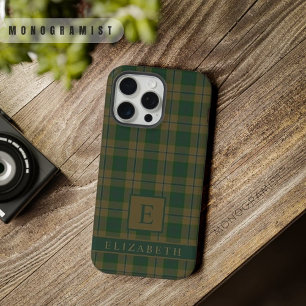 Personalizado Tan Brown Green Checkered Pattern