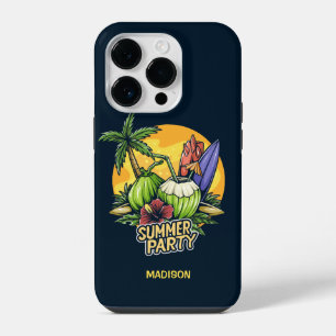 Funda Para iPhone 14 Pro Personalizado Texto Fiesta de verano tropical
