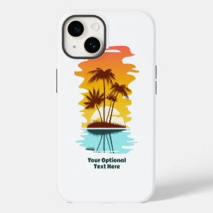 Funda Para iPhone 14 Personalizado Texto Isla tropical Atardecer
