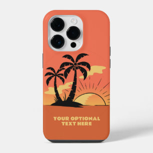 Funda Para iPhone 14 Pro Personalizado Texto Isla tropical Atardecer