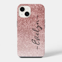 Personalizado trendy rosa dorado brillo