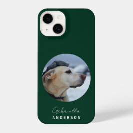 Funda Para iPhone 14 Personalizado verde oscuro bebé Mascota Perro foto